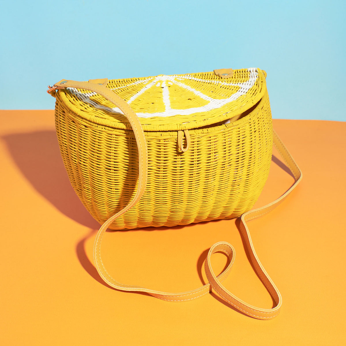 Lemon discount straw bag