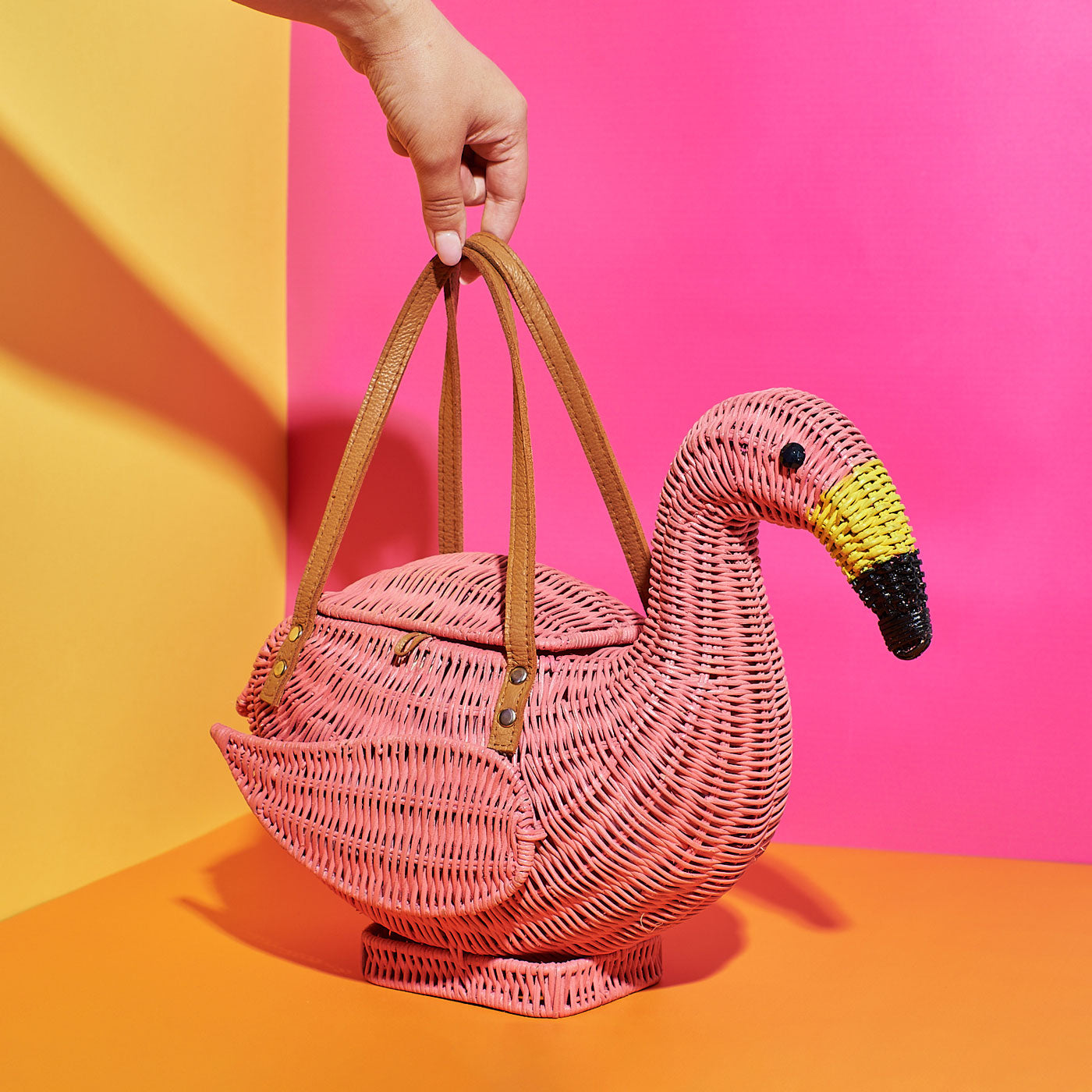 Cartoon Flamingo Pattern Tote Bag Large Capacity Shoulder - Temu
